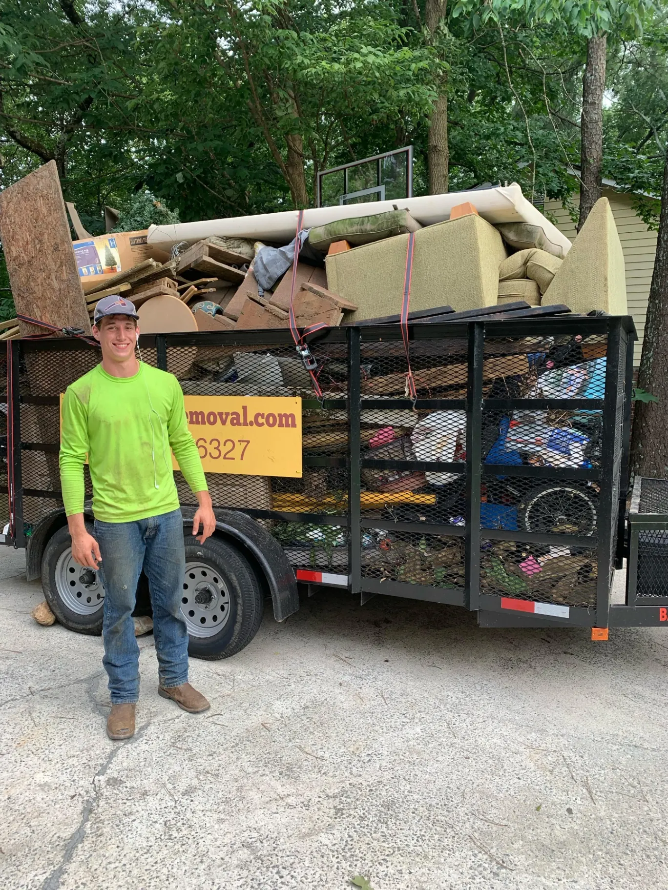 Joseph with a packed trailer